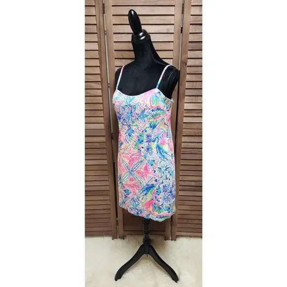 Lilly Pulitzer New Shelli Stretch Shift Dress Dancing On The Deck Pink Size 12 - Picture 5 of 8